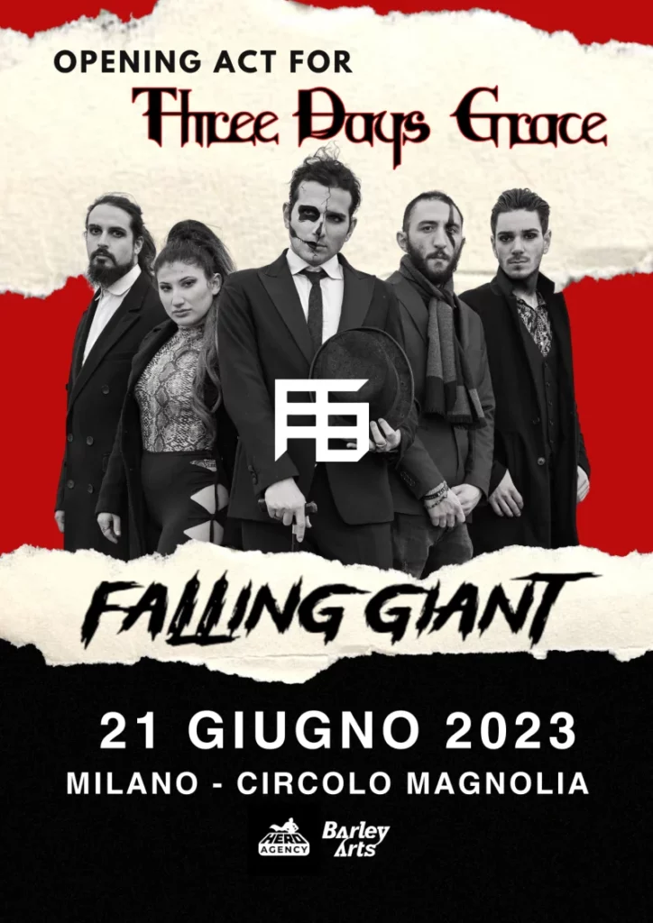 Manifest of the Falling Giant opening Three Days Grace concert held in Milan - Circolo Magnolia - 21st June 2023